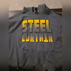 Fruit of the Loom Steel Curtain Gray and Yellow Hoodie